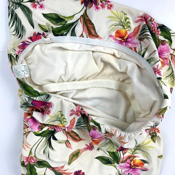 Kona Sol One Piece Swimsuit Women's M Padded Floral Flounce Bandeau Bathing Suit - Picture 4 of 6